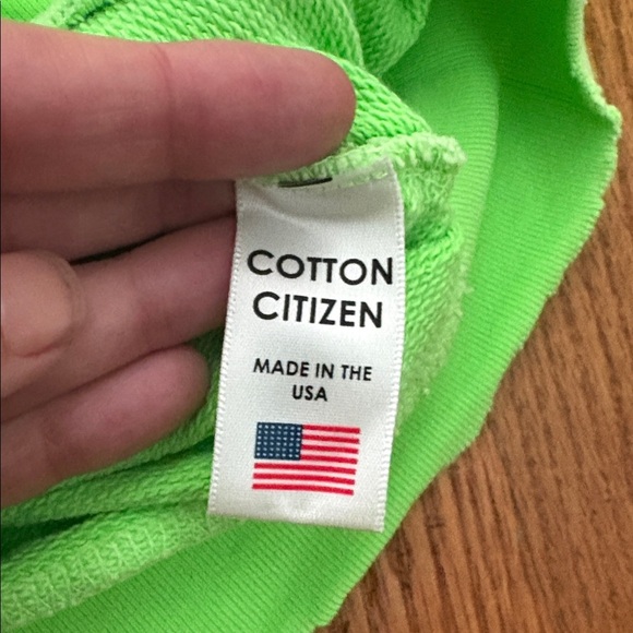 Cotton Citizen Full Zip Hoodie Distressed Lime Green size XL NWT - Picture 6 of 10